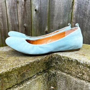 J. Crew baby blue suede ballet flats 6
